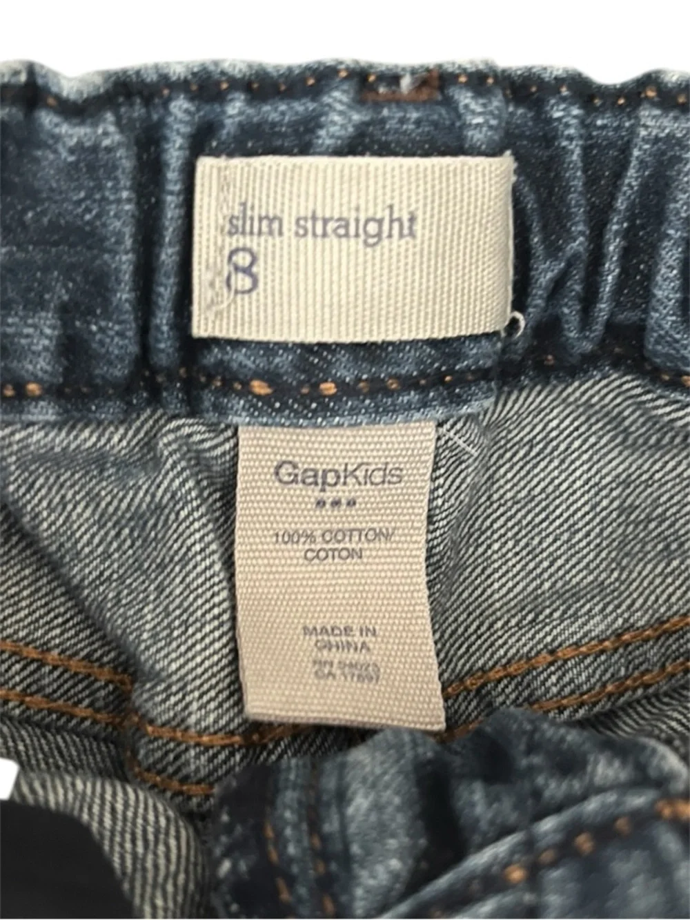 GAP Kids Slim Straight-Leg Jeans - Dark Blue Wash 8 Slim